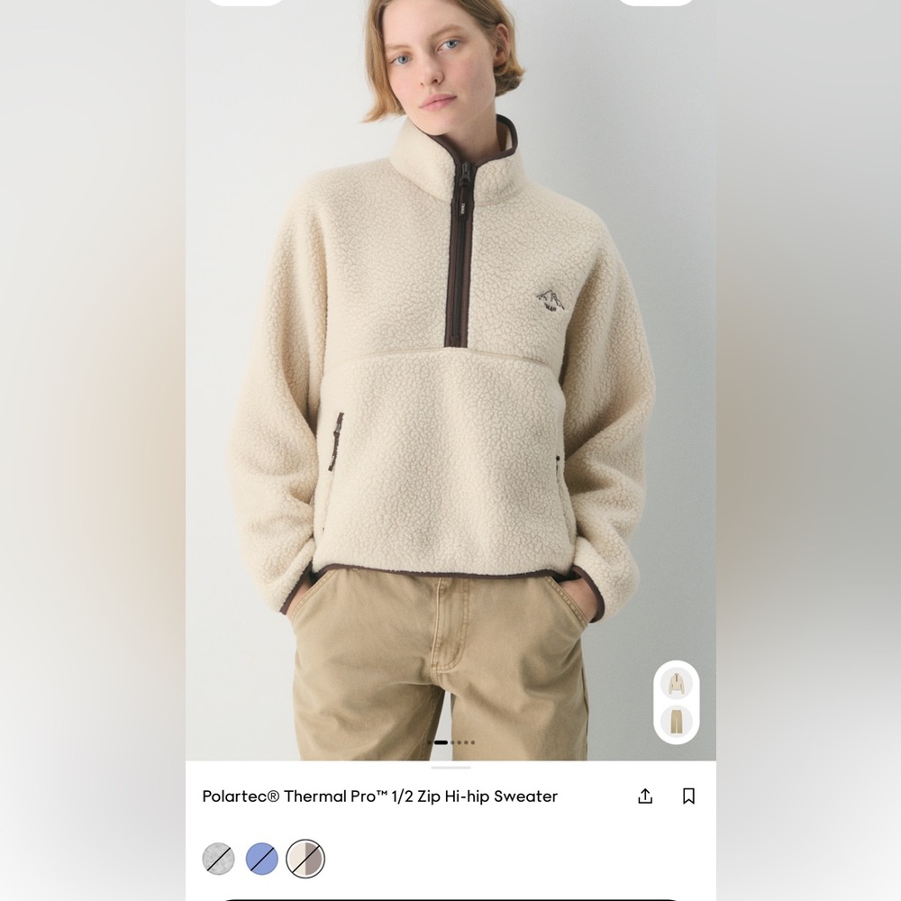 Aritzia TNA Polartec Thermal Pro 1/2 Zip Hi-Hip Sweater